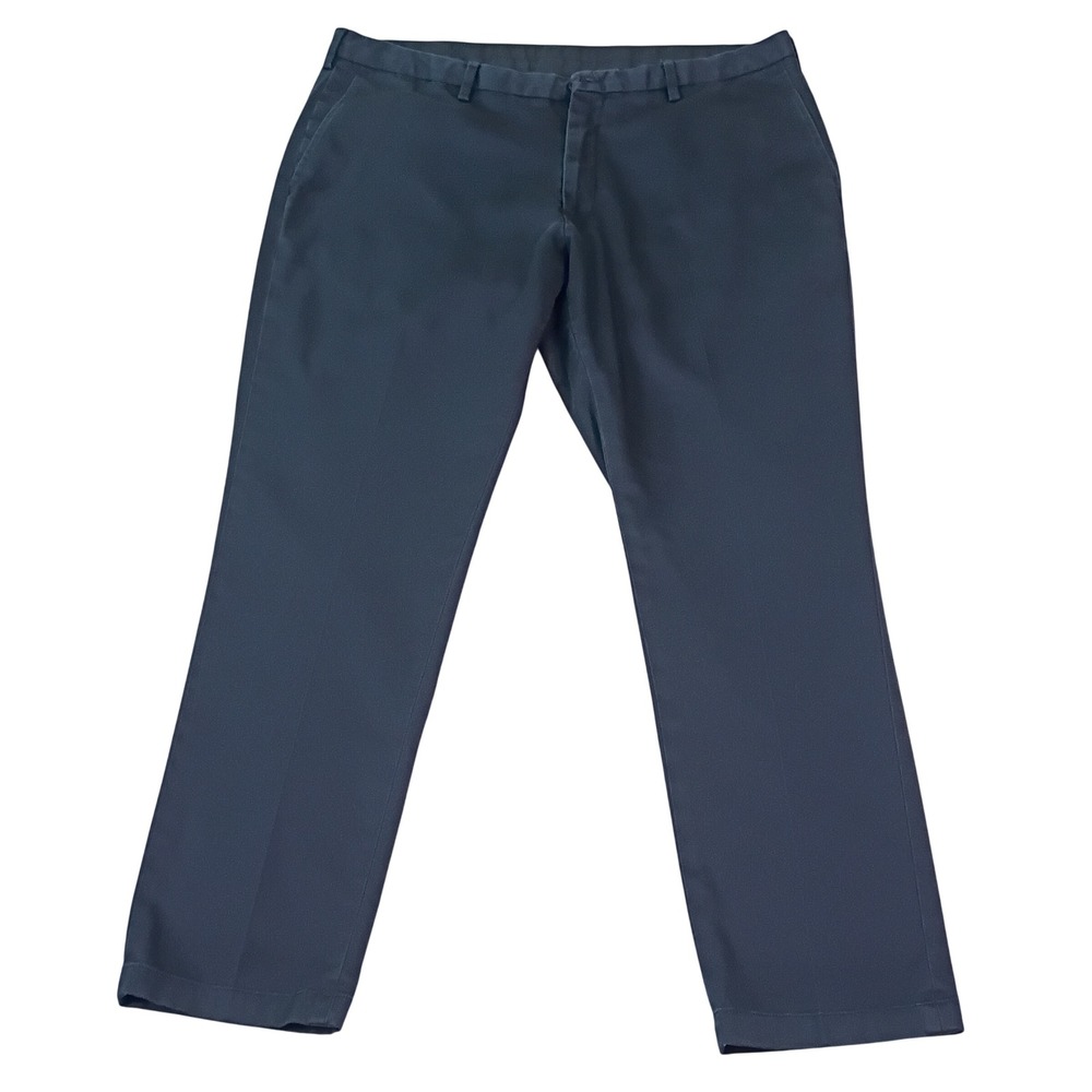 Jos A Bank Traveler Chino Pants Mens 40x32 Navy Blue Tailored Fit Stretch Cotton